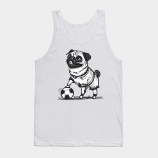 Pug plays Football Tank Top